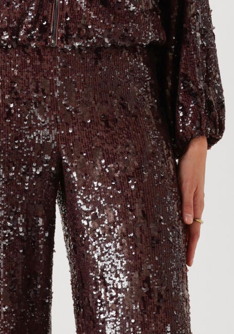 Bruine CO'COUTURE Wijde broek SOPHIECC SEQUIN LL PANT - large