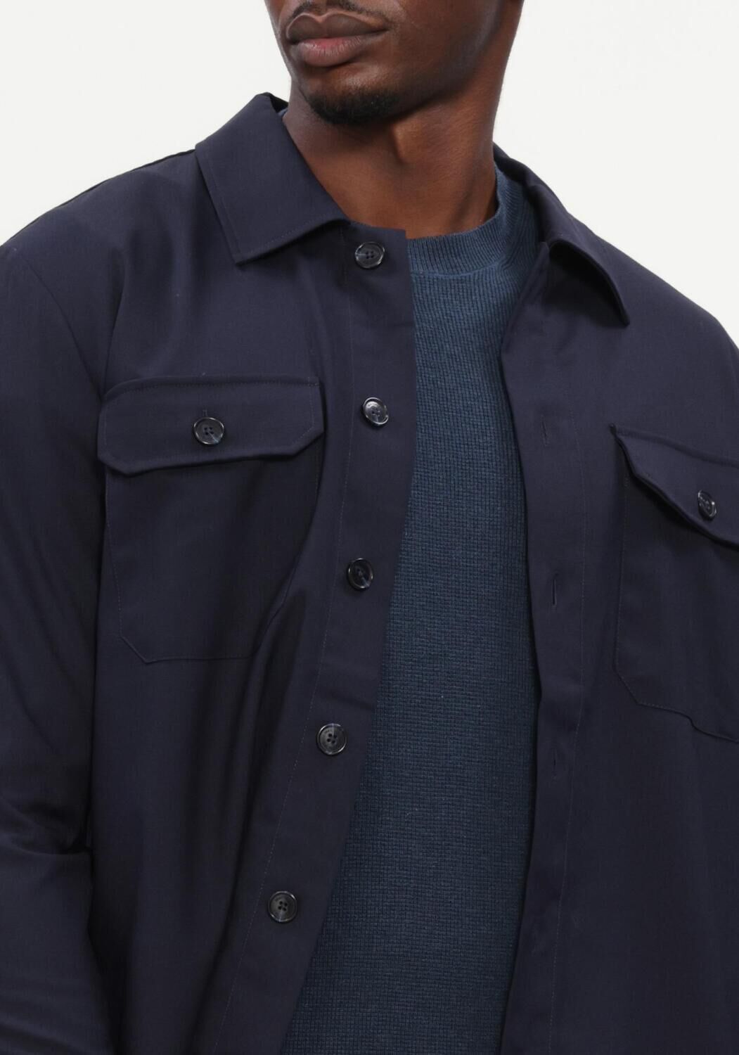 Donkerblauwe MATINIQUE Overshirt MADAMO - large
