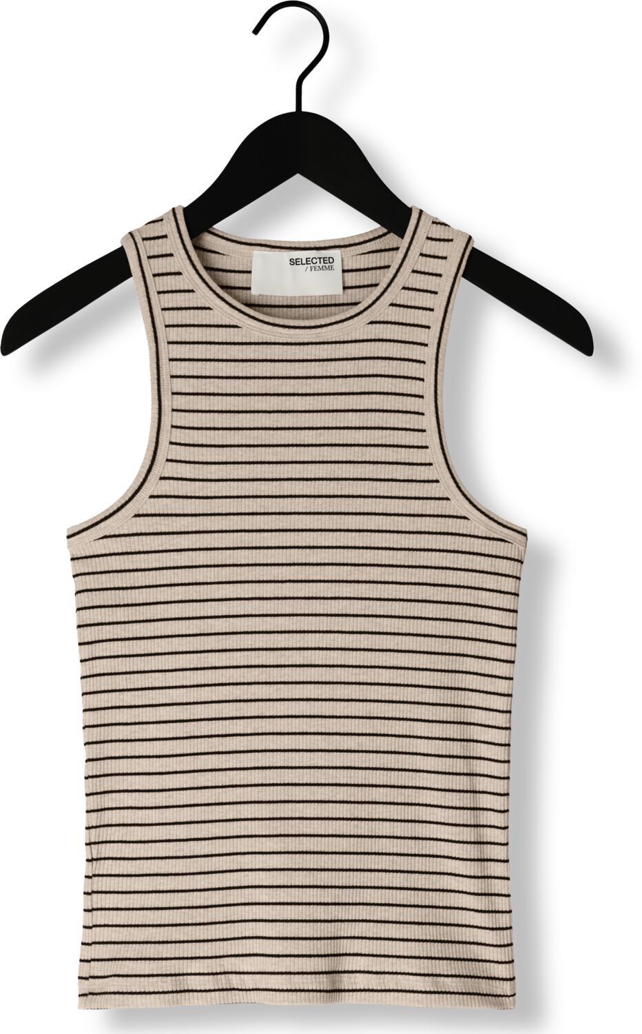 SELECTED FEMME Dames Tops & T-shirts Slfanna O-neck Striped Tank Top Beige