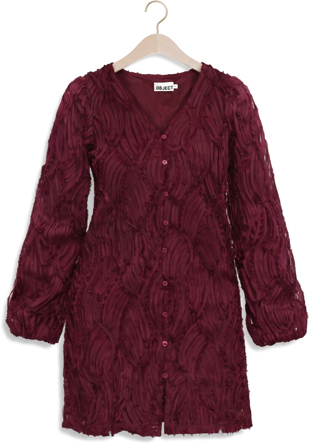 OBJECT Dames Jurken Objlucie Luka L s Re Dress 147 Div Bordeaux