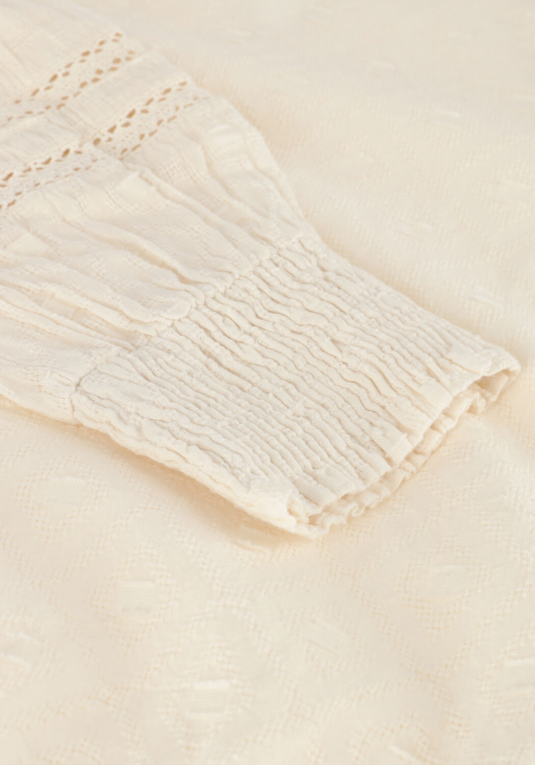 Zand INDIAN BLUE JEANS Blouses LACE SMOCK SHIRT LONGSLEEVE - large