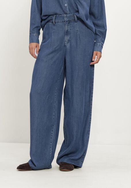 Blauwe SIMPLE Wijde broek WV-HVY-TENCEL-26-3 - large
