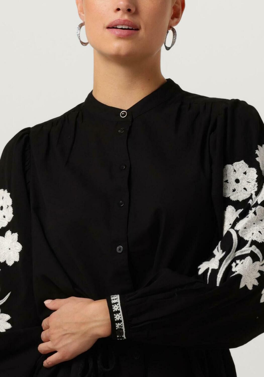 SCOTCH & SODA Dames Jurken Mini Dress With Sleeve Embroidery Zwart