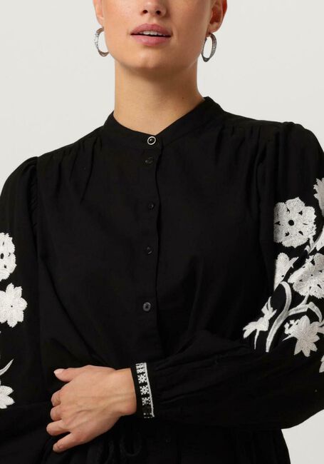 Zwarte SCOTCH & SODA Mini jurk MINI DRESS WITH SLEEVE EMBROIDERY - large