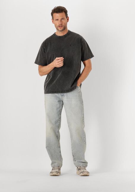 Donkergrijze WOODBIRD T-shirt WBBAINE WASHED TEE - large