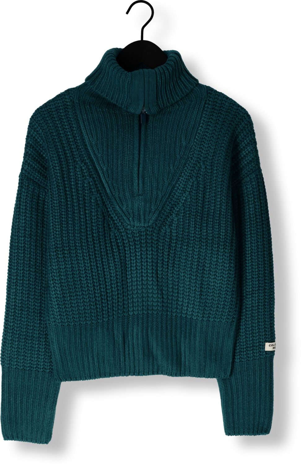 COLOURFUL REBEL Dames Truien & Vesten Yfke Knitwear Zip Pullover Groen