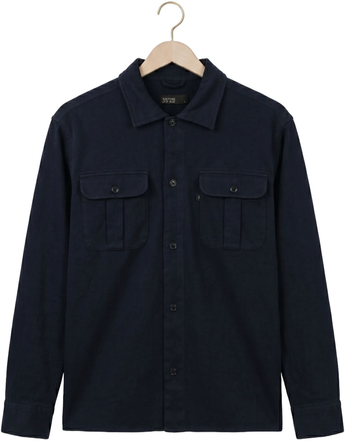 BUTCHER OF BLUE Heren Overshirts Phil Peached Jersey Overshirt Donkerblauw