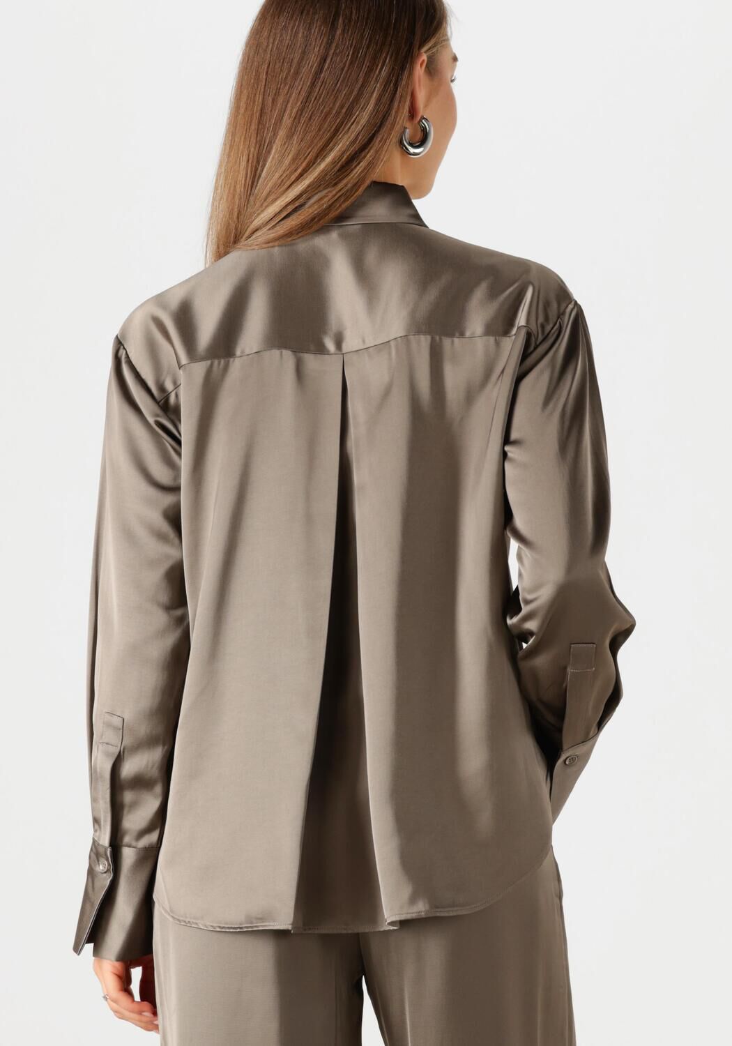 WITHBLACK Dames Blouses Wblmilan Sateen Ls Shirt Bruin
