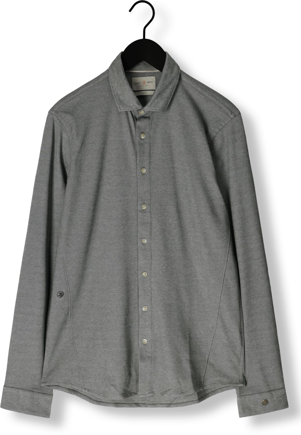 CAST IRON Heren Overhemden Long Sleeve Shirt Cf Tec 2 Tone Pique Grijs