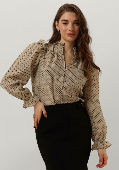 Beige CO'COUTURE Blouses CHESS DOTT SHIRT - large