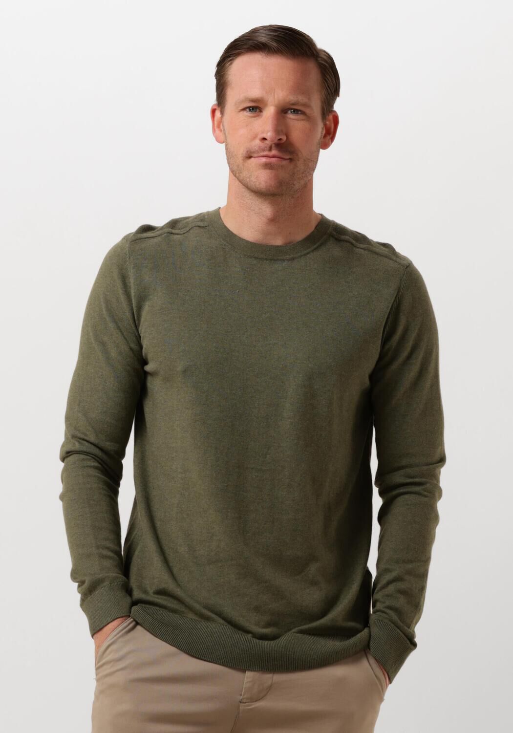 SELECTED HOMME Heren Truien & Vesten Slhberg Crew Neck Noos Groen