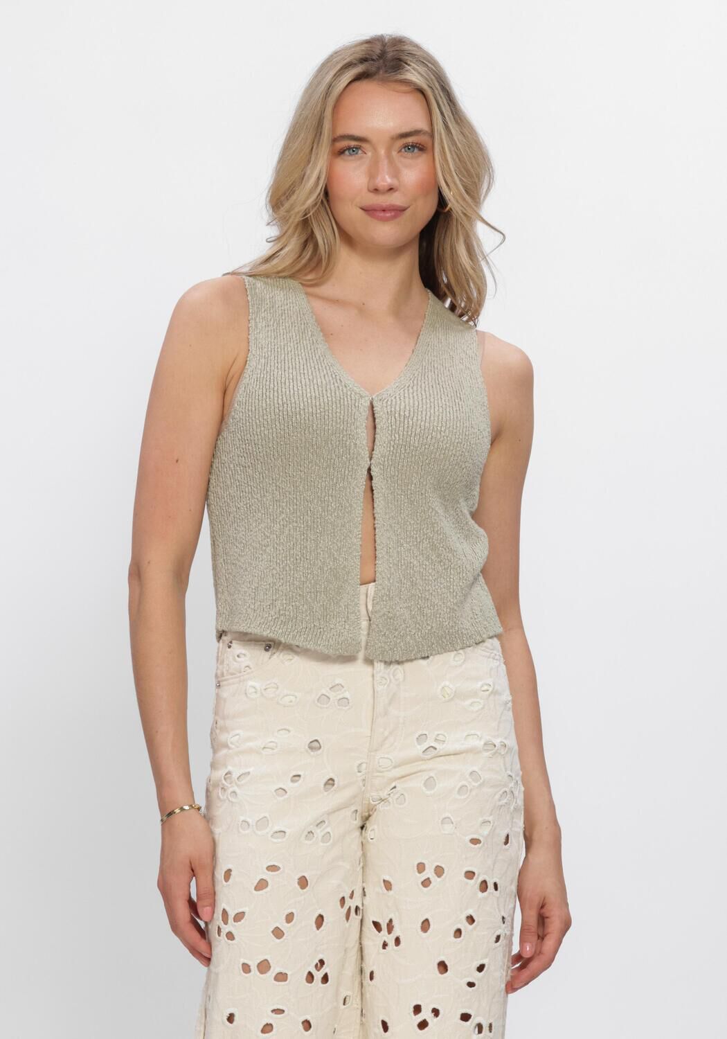Beige EDITED Truien/vesten RIKE VEST - large