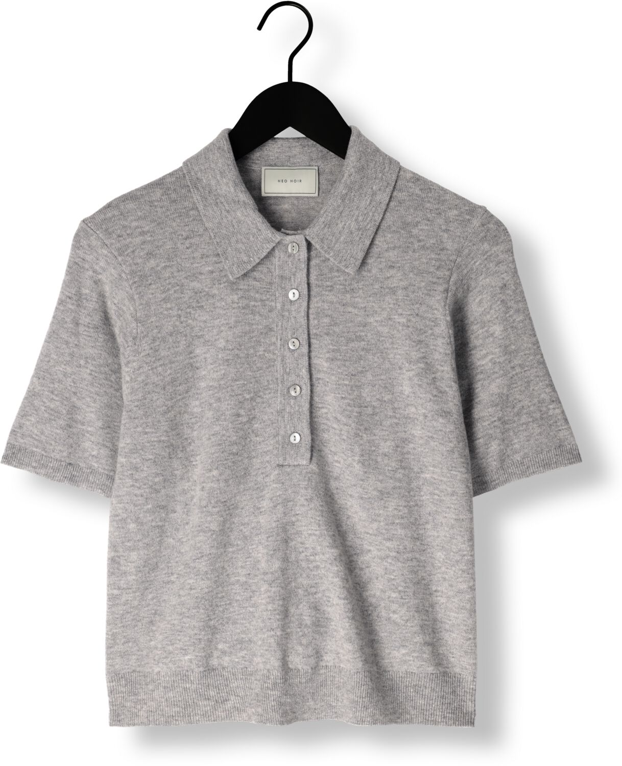 NEO NOIR Dames Tops & T-shirts Gracie Knit Polo Tee Grijs