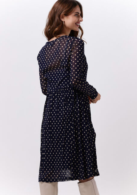 Donkerblauwe LOLLYS LAUNDRY Midi jurk LYDIA DRESS - large