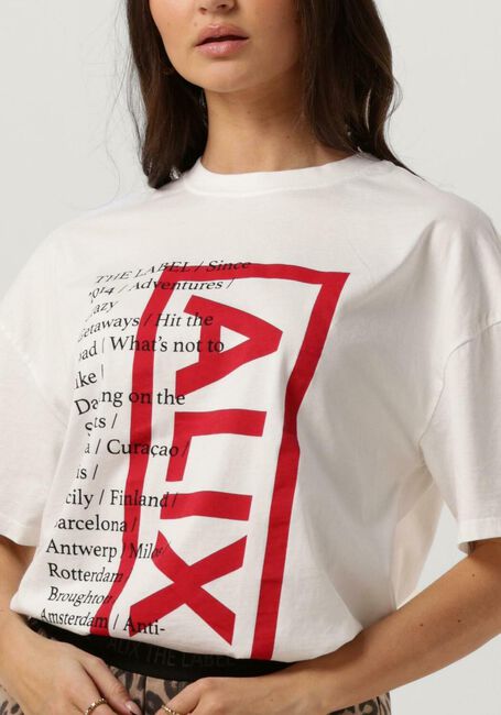 Witte ALIX THE LABEL T-shirt LADIES KNITTED ON TOUR T-SHIRT - large