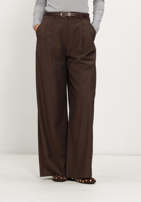 Bruine ALIX THE LABEL Wijde broek LADIES WOVEN WIDE LEG PANTS - large