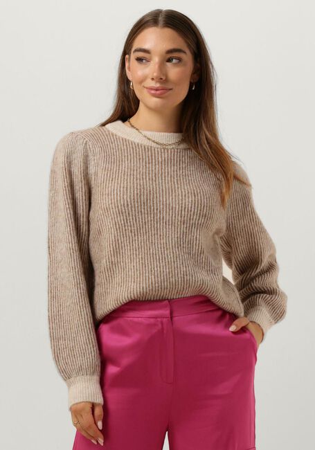 Beige SELECTED FEMME Trui SLFLILO LS KNIT O-NECK - large