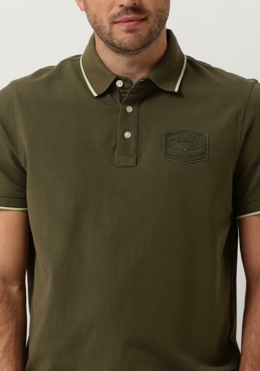PME LEGEND Heren Polo's & T-shirts Short Sleeve Polo Stretch Pique Package Groen