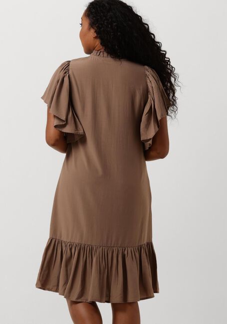 Taupe CO'COUTURE Mini jurk TORA FRILL DRESS - large