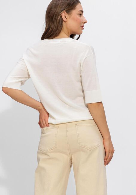 Gebroken wit SELECTED WOMEN Trui SLFTHEA SS KNIT MERINO V-NECK - large