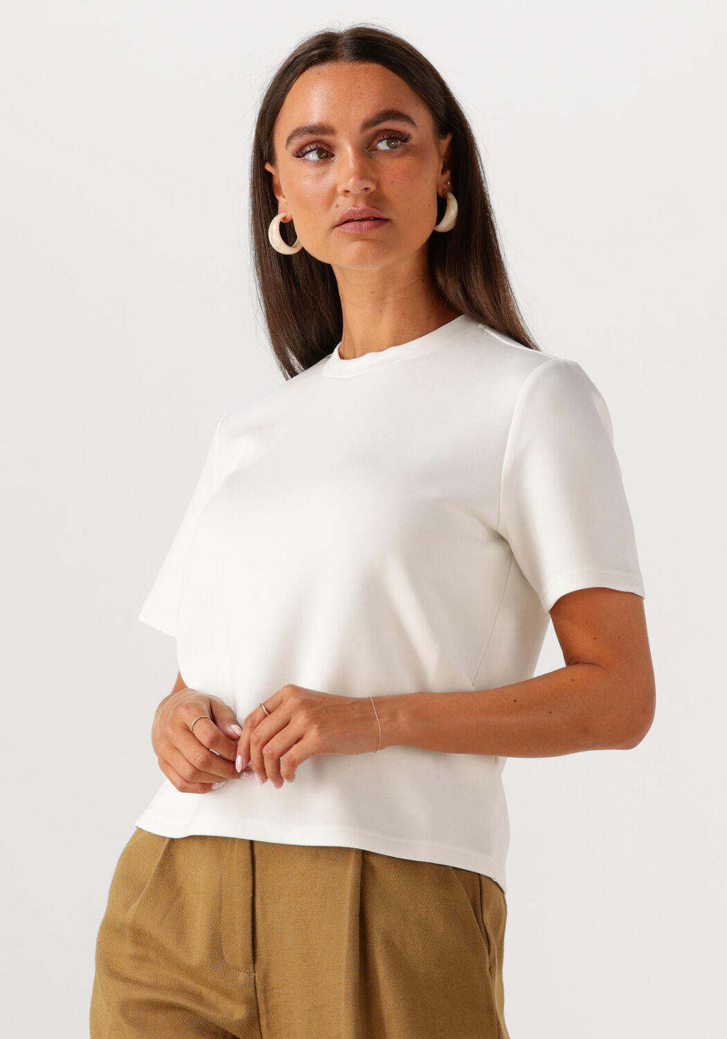 SELECTED FEMME Dames Tops & T-shirts Slftenny Ss Boxy O-neck Wit
