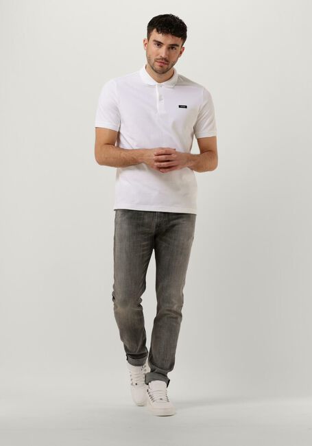 Witte CALVIN KLEIN Polo STRETCH PIQUE SLIM BUTTON POLO - large