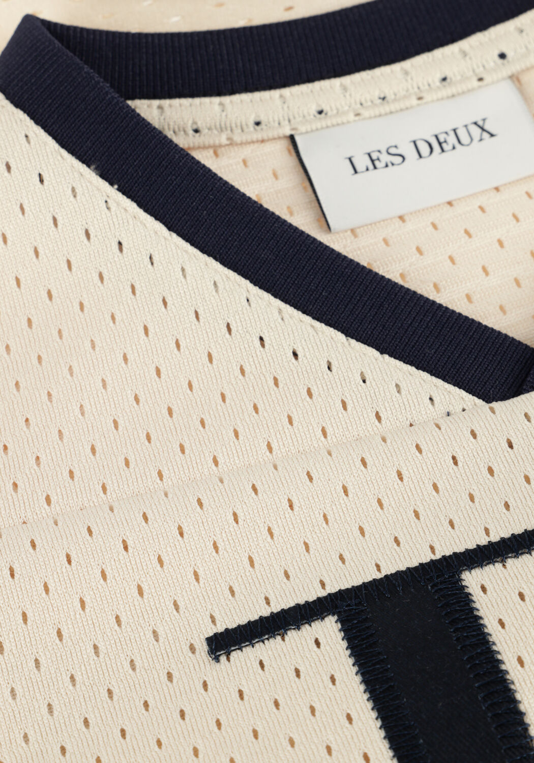 Beige LES DEUX Polo BRONSON ENCORE MESH T-SHIRT - large