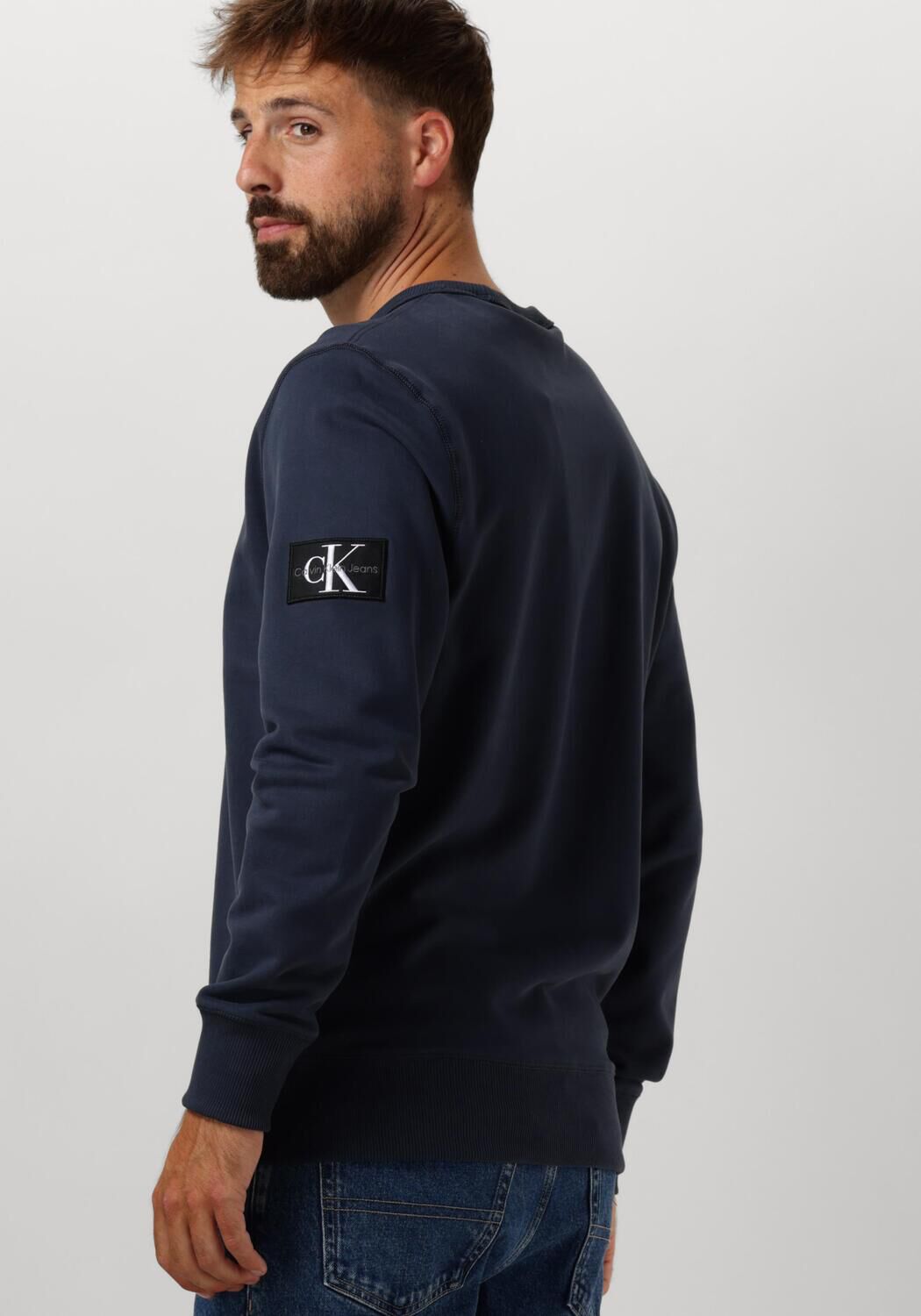 CALVIN KLEIN Heren Truien & Vesten Badge Crew Neck Donkerblauw
