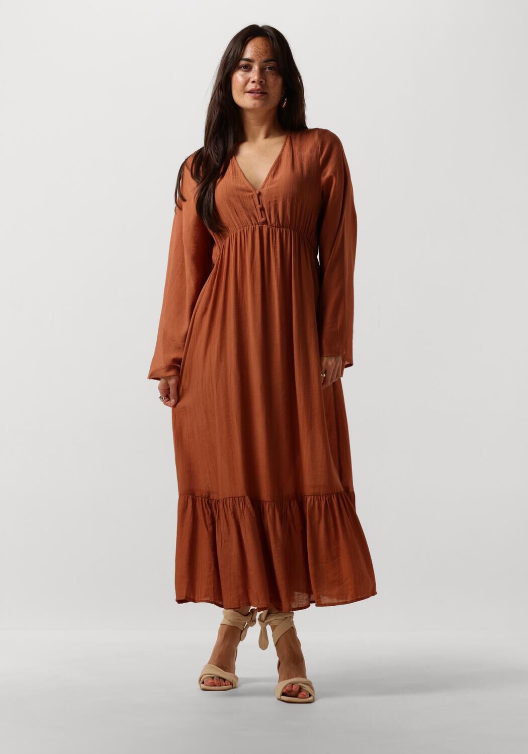 Ydence Roest Midi Jurk Danique Brown Dames