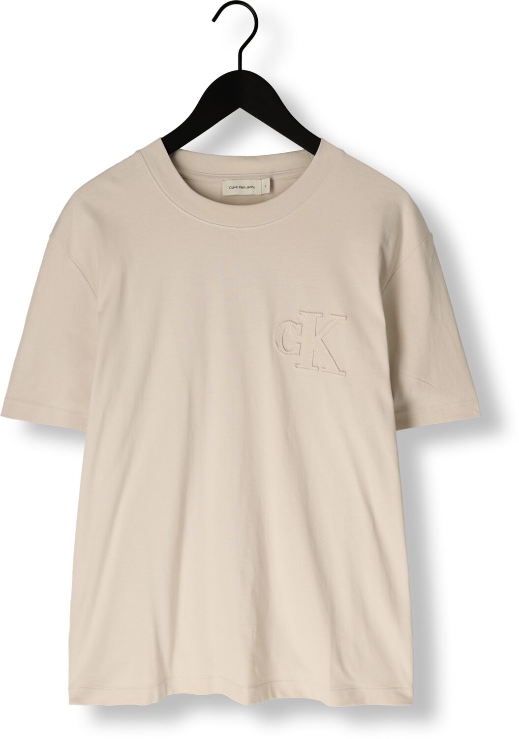 CALVIN KLEIN Heren Polo's & T-shirts Ck Applique Tee Beige