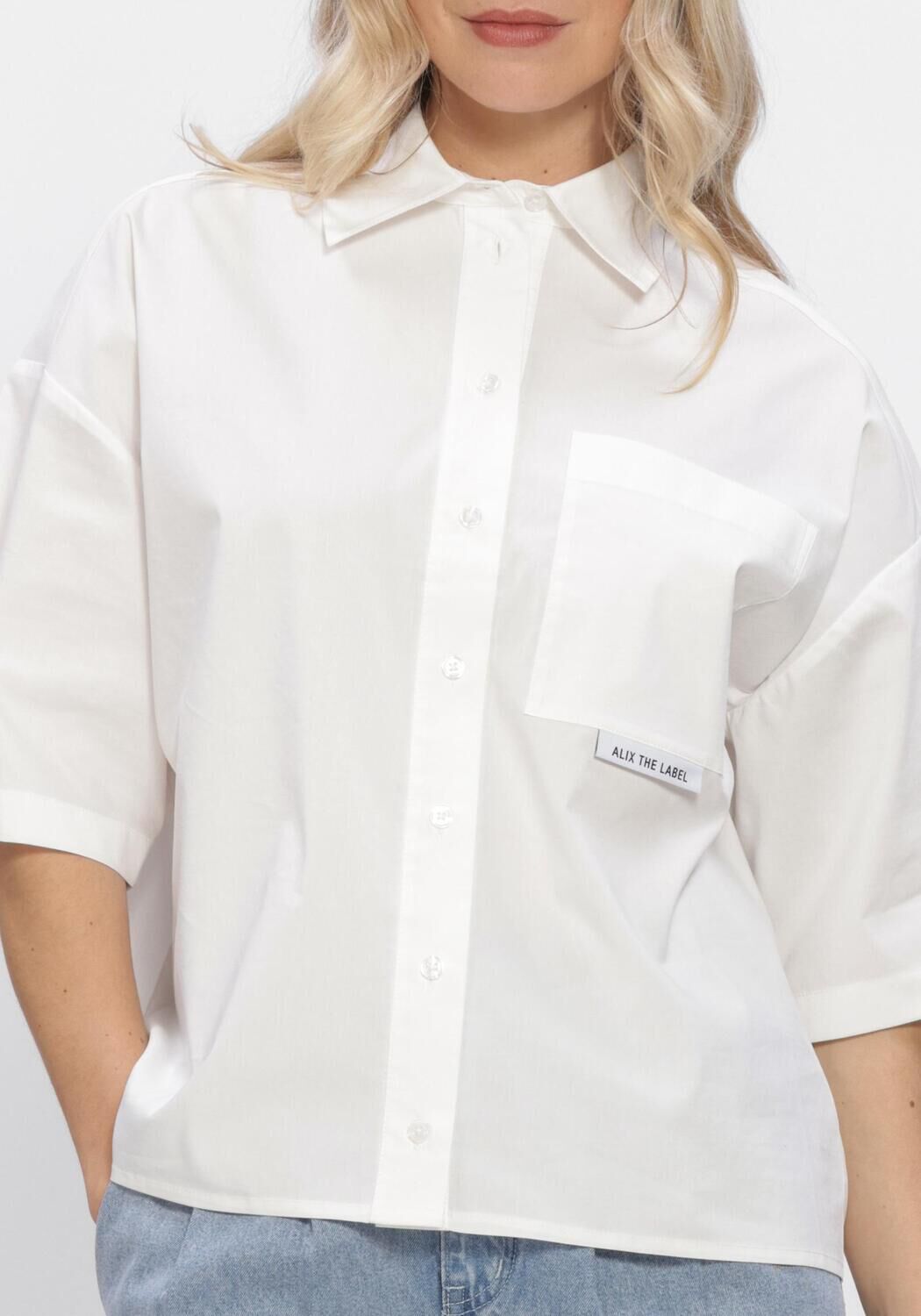 Witte ALIX THE LABEL Blouses LADIES WOVEN CLEAN POPLIN SHORTSLEEVE BLOUSE - large