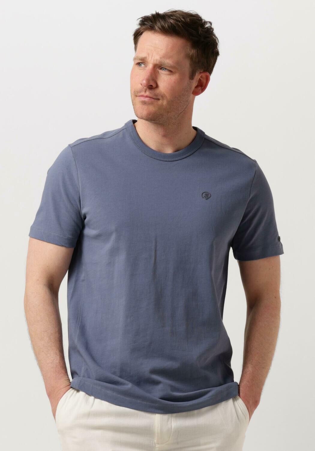 CAST IRON Heren Polo's & T-shirts R-neck Regular Fit Heavy Cotton Blauw