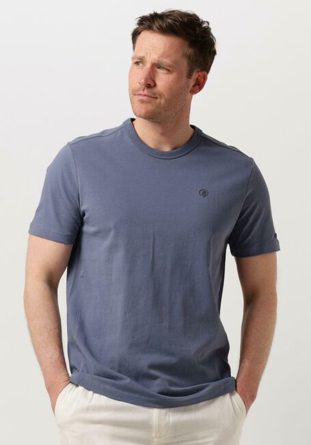 Blauwe CAST IRON T-shirt R-NECK REGULAR FIT HEAVY COTTON - large