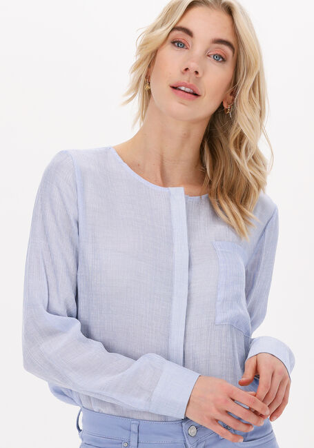 Lichtblauwe SIMPLE Blouses WOVEN BLOUSE COLETTE STRIPE - large