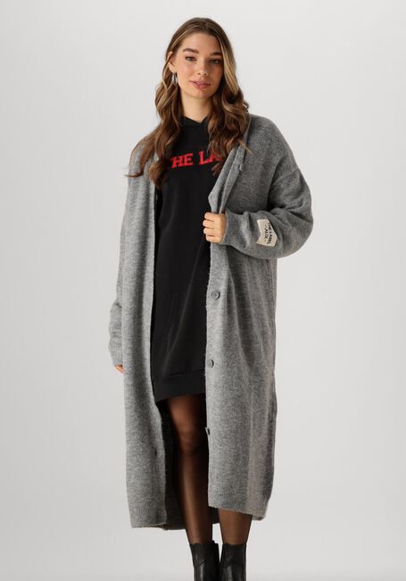 Grijze ALIX THE LABEL Vest LADIES KNITTED FLUFFY LONG - large
