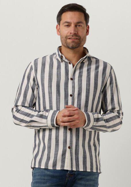 Donkerblauwe ANERKJENDT Casual overhemd AKLEIF L/S STRIPE SHIRT - large