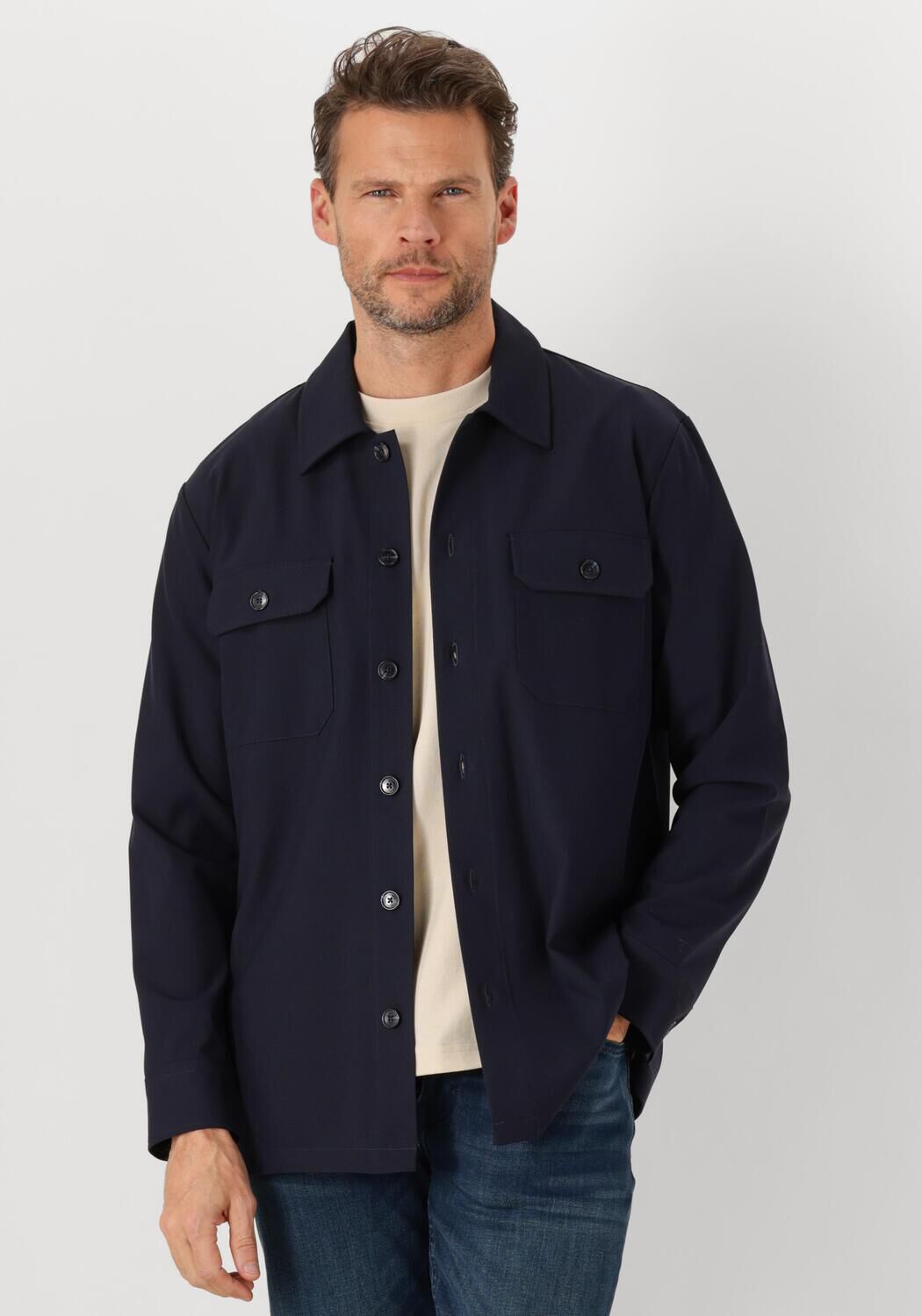 Matinique Regular fit overhemdjack met paspelzakken op de borst model 'Damo'