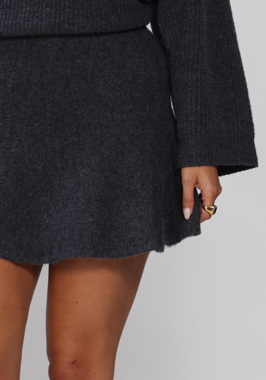 Donkergrijze EDITED Minirok ADALEE WOOL KNIT SKIRT - large