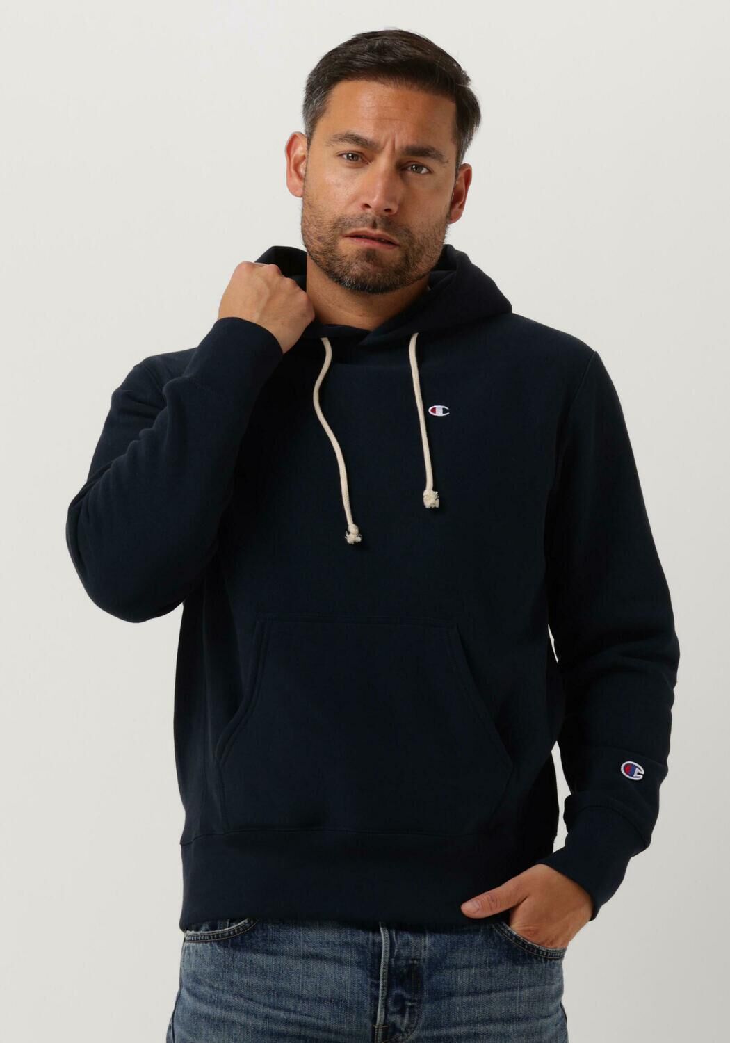 donkerblauwe champion trui hooded sweatshirt 217976