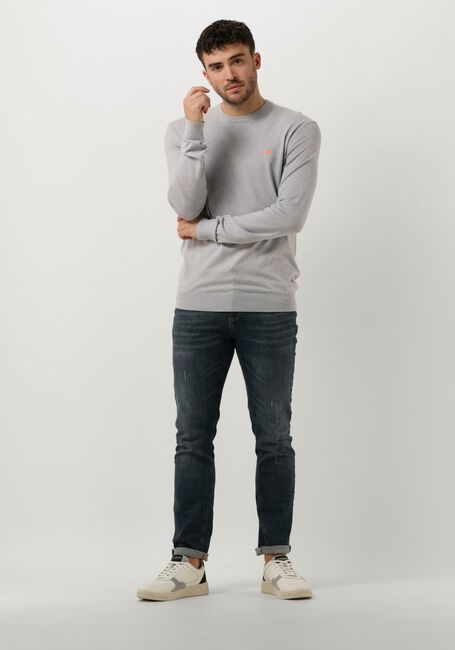 Grijze SCOTCH & SODA Trui ESSENTIALS - ECOVERO VISCOSE-BLEND CREWNECK PULLOVER - large