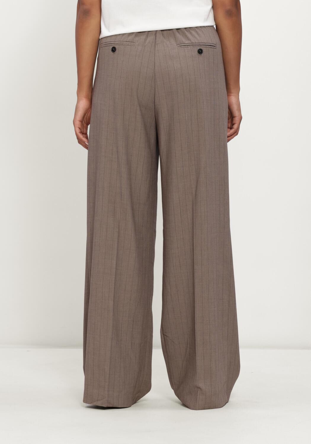 Taupe GRACE & MILA Wijde broek TROUSER - large