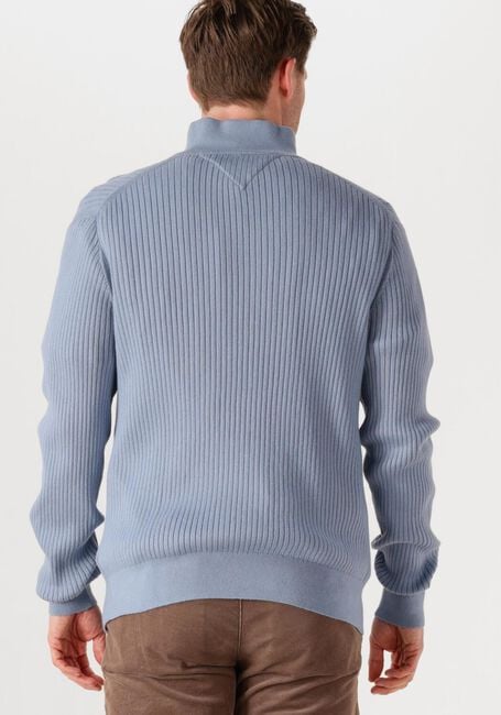 Blauwe TOMMY HILFIGER Trui PIMA ORG CTN CASH STRUCTURE ZIP MOCK - large