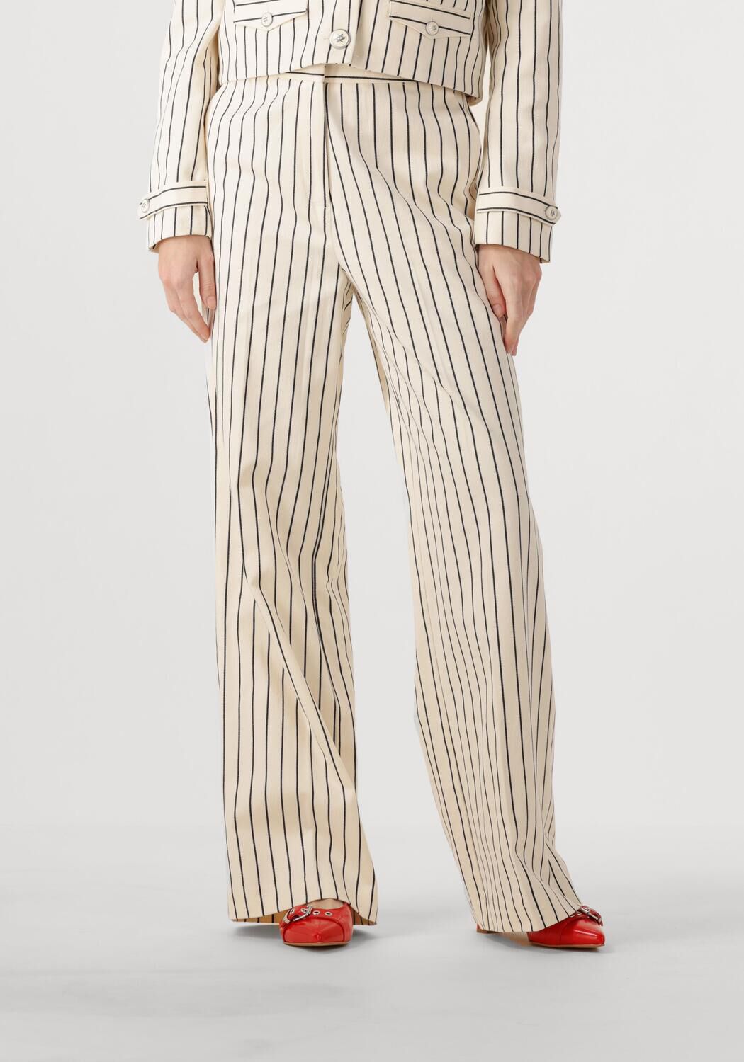 AAIKO Dames Broeken Sonja Stripe Co 570 Gebroken Wit