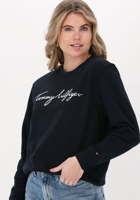 Donkerblauwe TOMMY HILFIGER Trui REGULAR GRAPHIC C-NK SWEATSHIRT - large