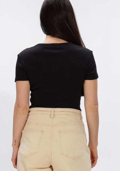 Zwarte TOMMY JEANS Top TJW SLIM ESSENTIAL RIB SS - large