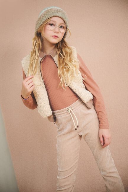 Beige NONO Flared broek SADY VELVET FLARED PANTS - large
