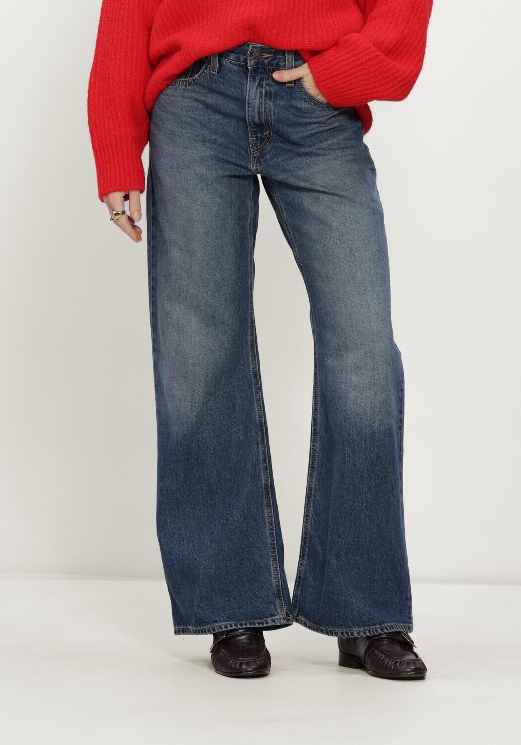 Blauwe LEVI'S Slim fit jeans LOOSE BOOT PHOENIX RISING - large