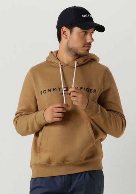 Camel TOMMY HILFIGER Sweater TOMMY LOGO HOODY - large