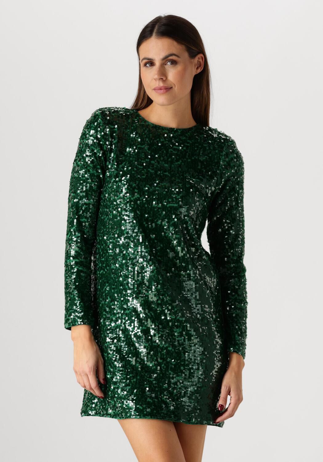 Suncoo Groene Glitter Mini Jurk Green Dames