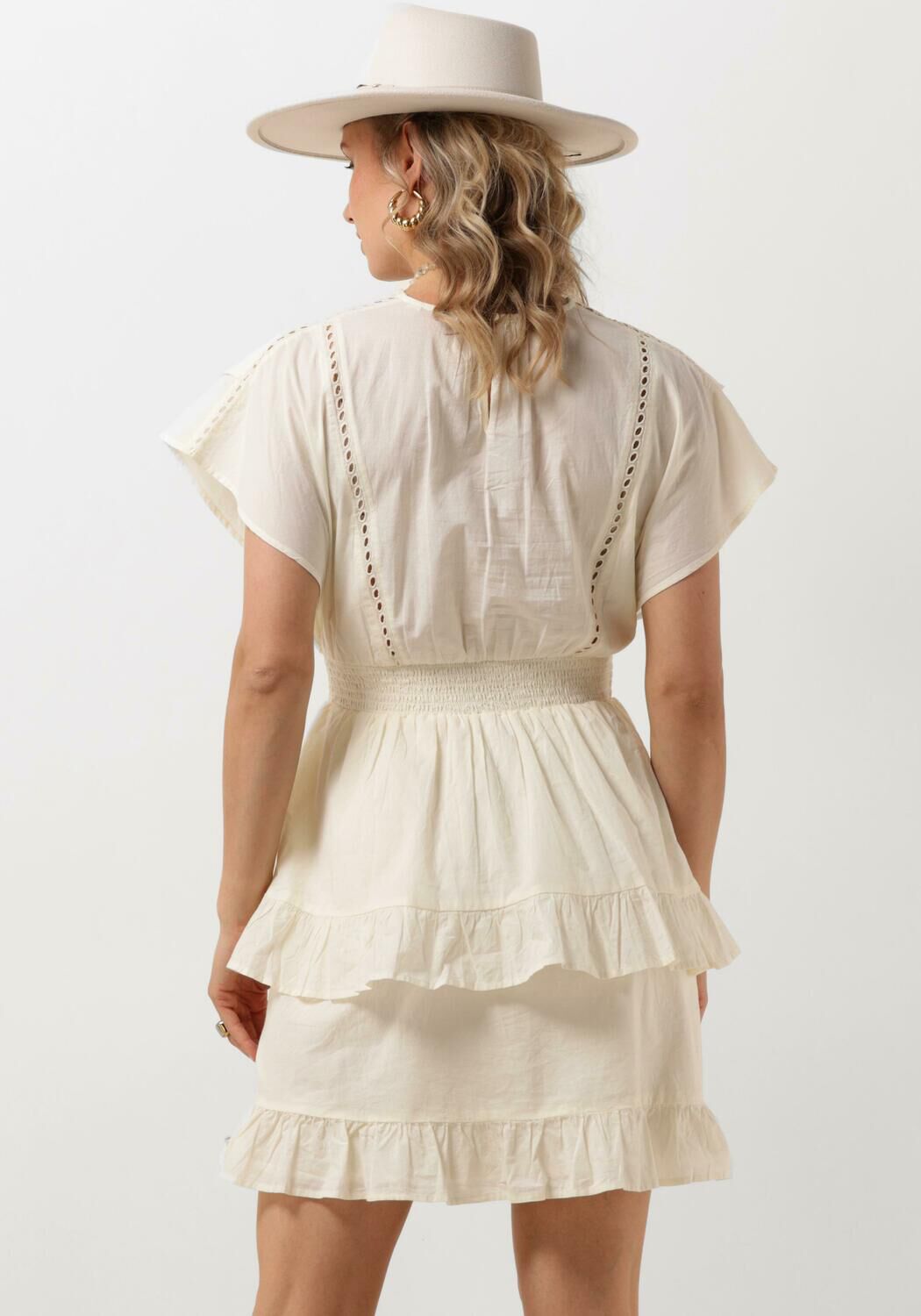 SCOTCH & SODA Dames Jurken Mini Dress With Broderie Anglaise Gebroken Wit